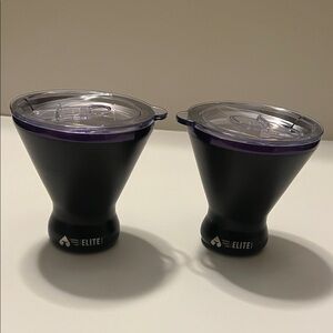 Carnival Cruise Line Elite Players Club Set of 2 Stainless Steel Martini Glasses